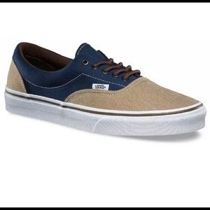 Vans era shoes sneakers dress blue khaki